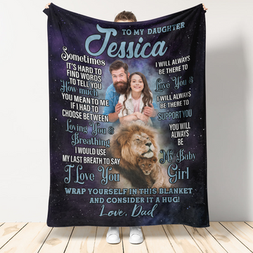 To My Daughter You Will Always Be My Baby Girl Fleece Blanket Love From Dad, Gift For Family Home Decor Bedding Couch Sofa Soft And Comfy Cozy Live Preview