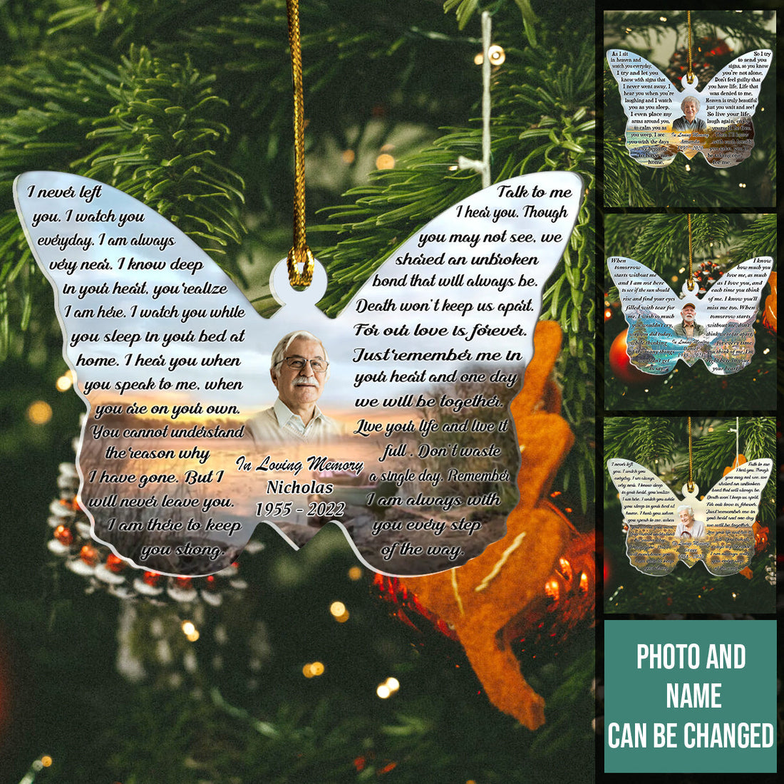 As I Sit In Heaven Custom Photo - Personalized Shape Ornament - Gift For Family, Memorial, Christmas Gift