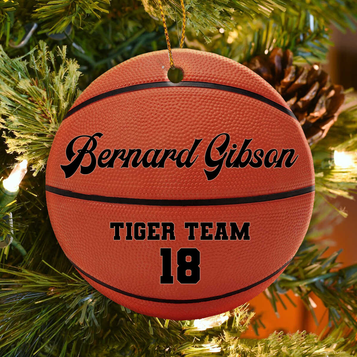 Custom Basketball Ceramic Ornament, Basketball Player Gift, Christmas Gift For Son/Daughter, Basketball Team Gift