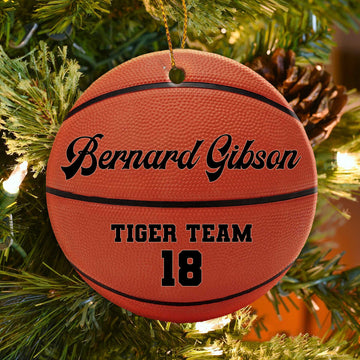 Custom Basketball Ceramic Ornament, Basketball Player Gift, Christmas Gift For Son/Daughter, Basketball Team Gift