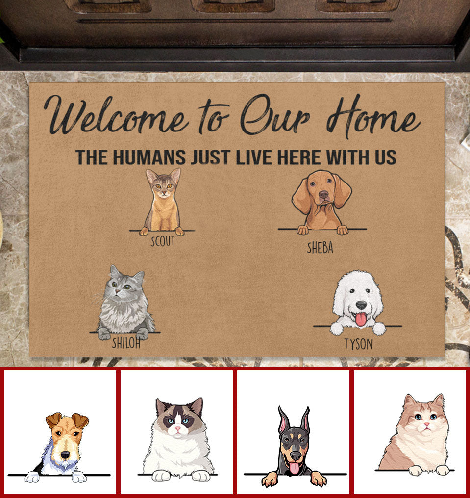 Welcome To My Home Personalized Doormat Gift For Pet Lover