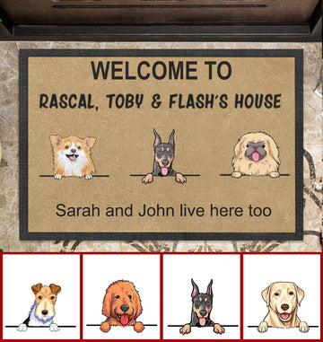 Cute Dog Welcome To Dog's House Custom Doormat Gift For Dog Lovers