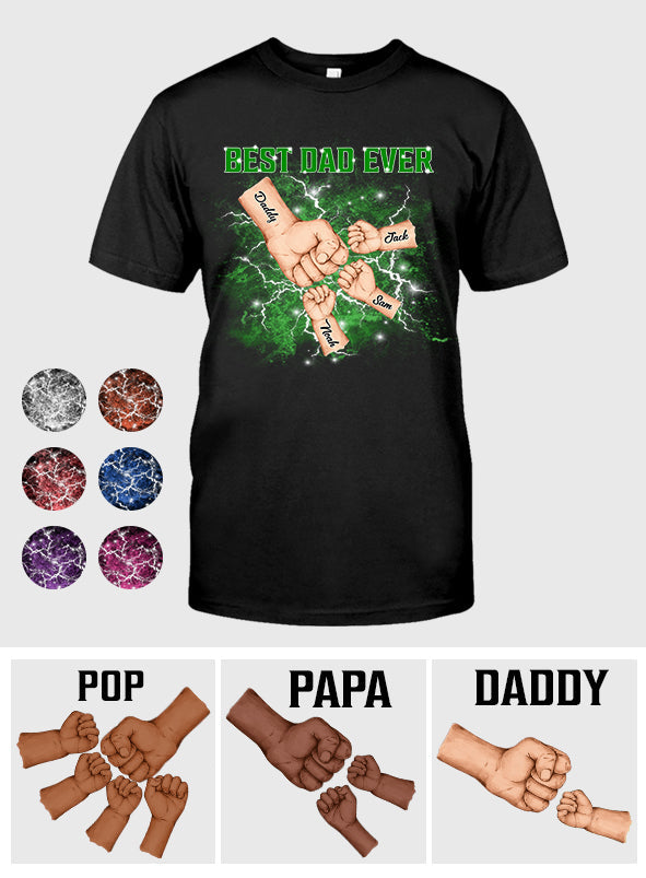 Best Dad Ever Bootleg Father & Kids Fist Bump - Personalized Father T-shirt And Hoodie Gift For Father