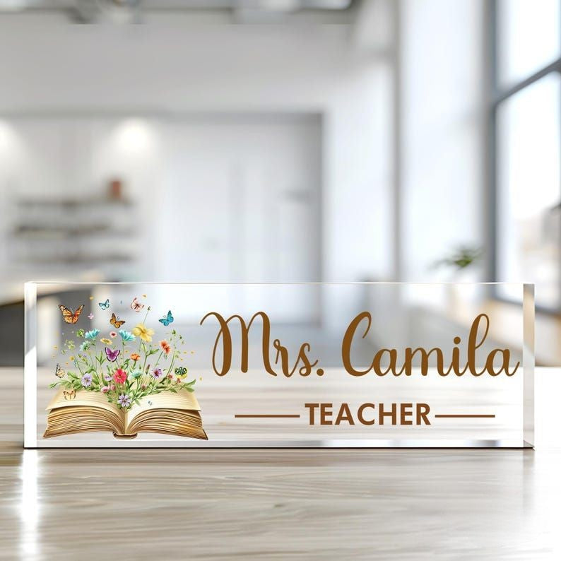 Personalized Name Plate for Teacher, Custom Teacher Desk Name Plate, Teacher Name Plate, Custom Name Teacher Gift, Gift for Teacher