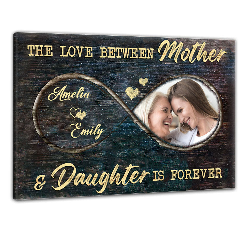 Love Mother Daughter Custom Photo Canvas Gift For Mom