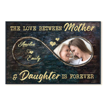 Love Mother Daughter Custom Photo Canvas Gift For Mom