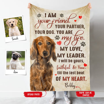 Upload Photo, Dog I Am Your Personalized Fleece Blanket