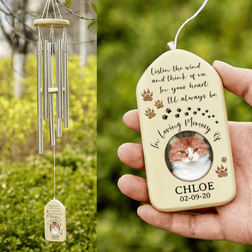 Personalized Photo Wooden Wind Chime Pet