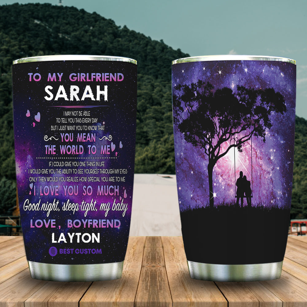 You Mean The World To Me - Personalized Tumbler - Gift For Daughter