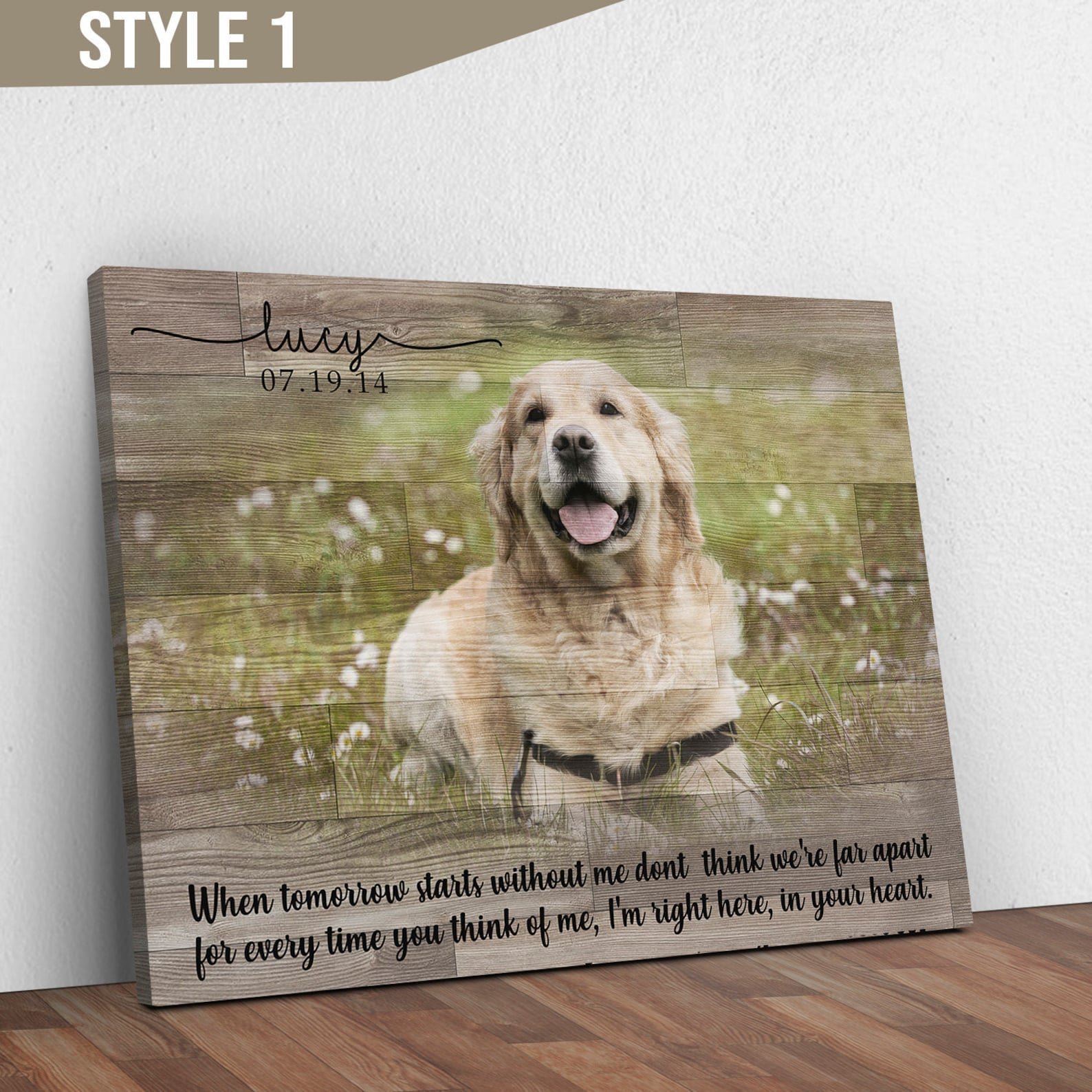 Custom Dog Cat Memorial Passing Gift Pet Loss Photo Canvas