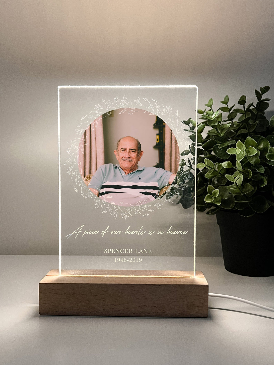 Personalized Photo LED Light In Loving Memory Condolence Remembrance, Loss Sympathy, Memorial Decor