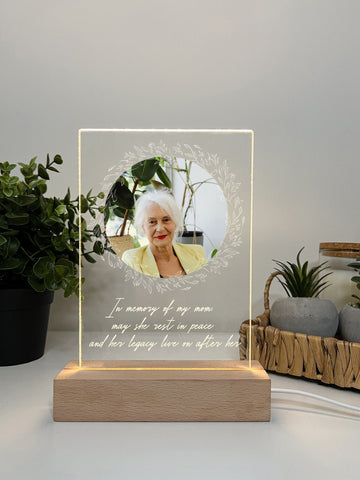 Personalized Photo LED Light In Loving Memory Condolence Remembrance, Loss Sympathy, Memorial Decor