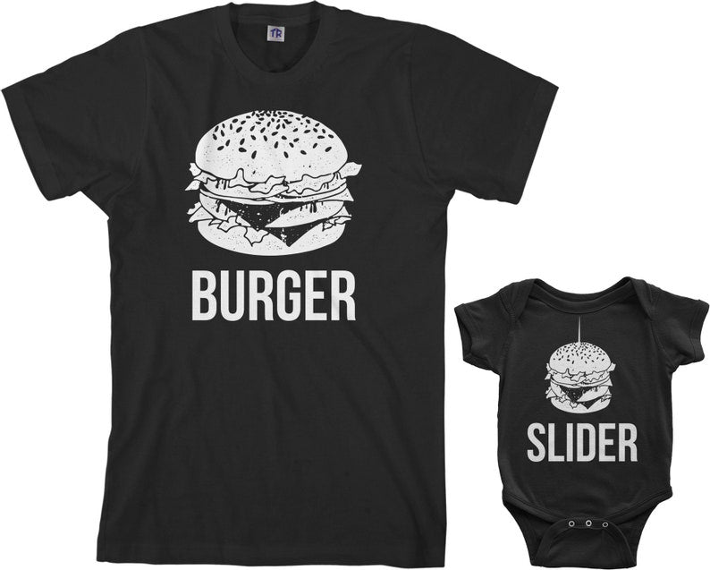 Burger and Slider Funny Matching Shirt, Dad And Baby Matching Outfits