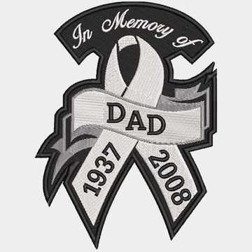 Custom Embroider Memorial Ribbon Patch, In Memory Of Patch, Memorial Gift