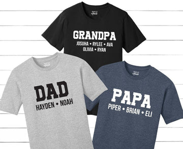 Personalized Grandpa Shirt, Papa Shirt, Personalized Grandpa Gift, Customized Father's Day Shirt, Christmas Gift for Grandpa, Grandchildren