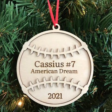 Personalized Baseball Ornament / Softball Ornament