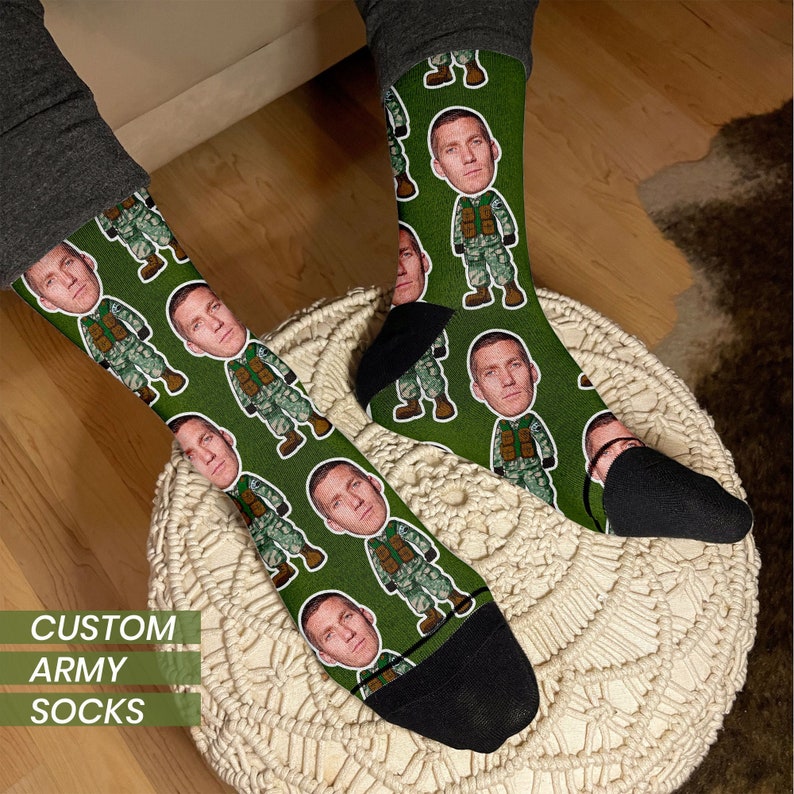 Veterans Day Gift, Army Gifts for Him, Army Girlfriend Gift, Veteran Day Gift, Army Mom Gifts, Custom Faces Socks, Customized Socks