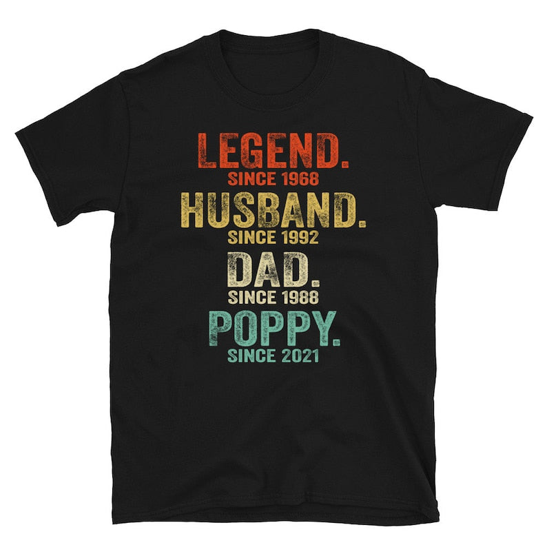 Legend Husband Daddy Papa Customized Shirt, Personnalized Legend Husband Dad Grandpa, Personalized Gifts for Grandpa, Dad Fathers Day Tee