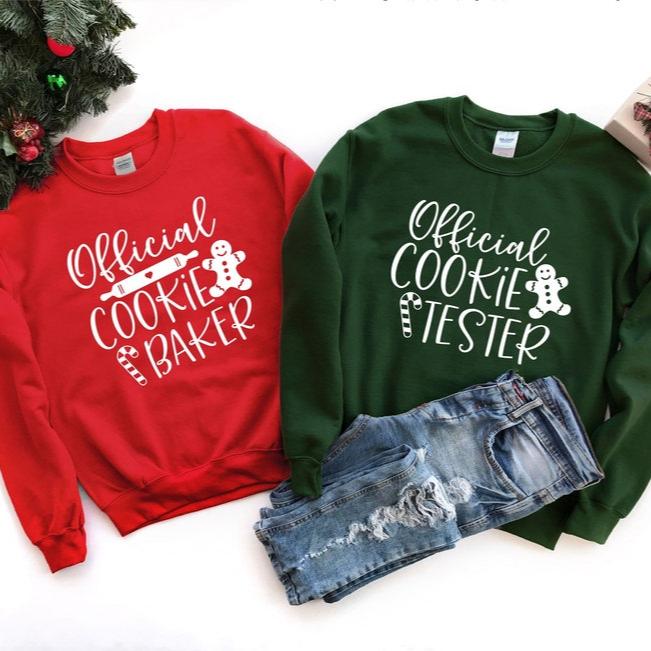 Cookie Baker | Cookie Tester Sweatshirt | Christmas Couple Sweatshirt | Matching Christmas Sweater | Holiday Sweater