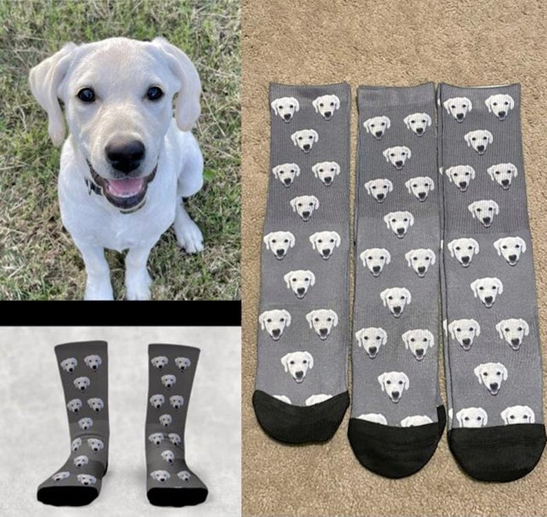 Custom Pet Socks, Customized socks with any photos and text, personalized socks for Dog/cat Lovers, custom gift for dad, Father s Day