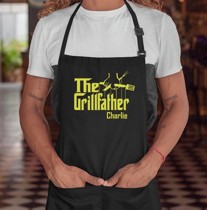 The Grillfather Apron, Grill Apron, custom apron, Personalized apron, Chef gifts, gifts for dad, fathers day gift, funny apron, bbq apron