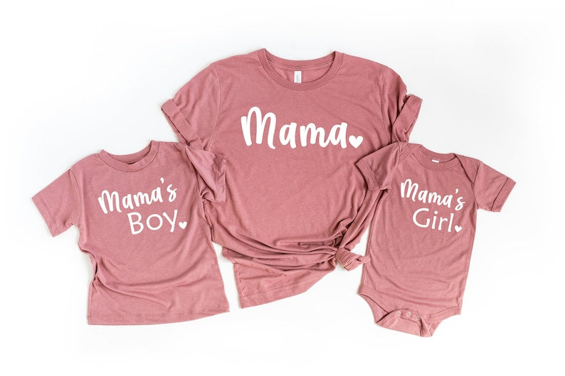 Mama's Boy Mama's Girl Matching Shirts, Mothers Day Gifts Shirts, Matching Mommy And Me Shirts