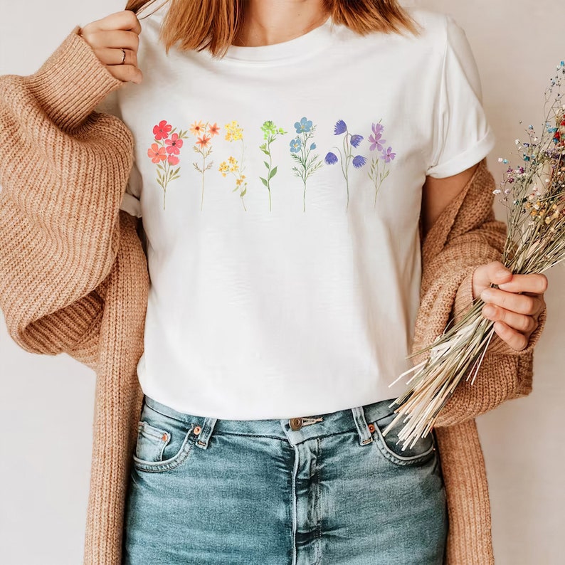 Wildflower Lgbt Pride Month Shirt, Flower Gay Lesbian Shirt, Cute Pride Shirt, Queer Lesbian Girls