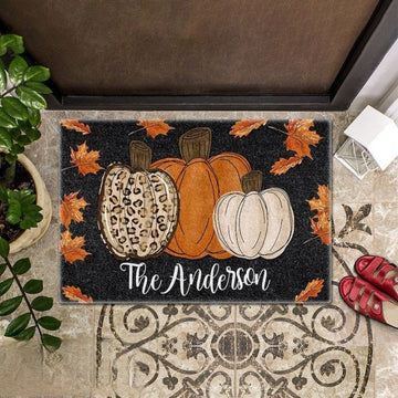 Pumpkin Welcome Mat, Pumpkin Doormat, Personalized Doormat, Fall Doormat, Fall Decor, Farmhouse Doormat, Housewarming Gift, New Home Gift