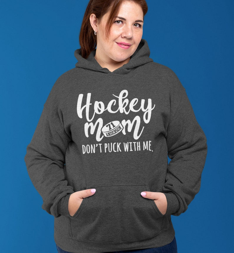 Personalized Hockey Mom Shirt - Don't Puck With Me Custom Player Name and Number - Gift for Mom