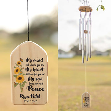 Memorial Gifts Sunflowers Wind Chimes | In Loving Memory Of | Bereavement Gift In Memory Of | Remembrance Gift | Sympathy Gift | Celebration of Life