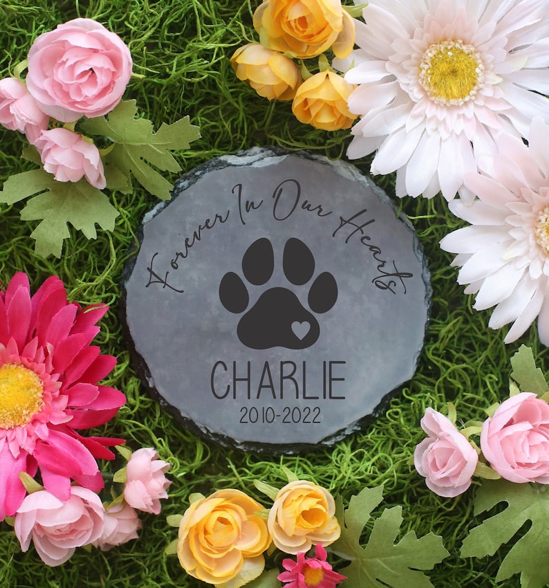 Forever In Our Heart Dog Cat Memorial Gift Pet Memorial Stone Sympathy Gift Personalized Pet Memorial Stone