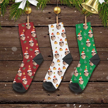 Custom Christmas Face Socks, Custom Photo Sock, Custom Christmas Sock, Pet Photo Sock, Personalized Sock, Picture Socks for Christmas Gift