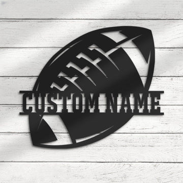 Custom American Football Metal Wall Art ersonalized Player Lover Sign Home Decor Kid Boy Girl Nursery Decoration Christmas Gift