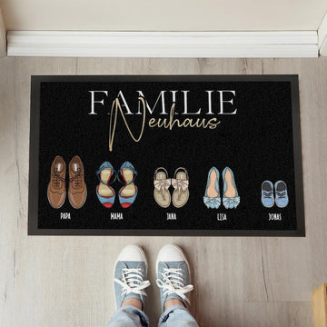 Personalized doormat family doormat Shoes - complete with family name, family members and names