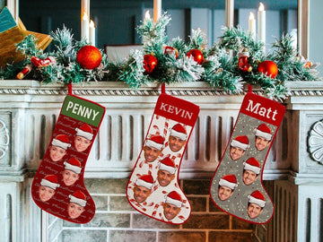 Christmas Stocking Personalized with Name, Photo Stocking, Custom Christmas 2024 Funny Photo Stocking Gifts for Family, Friends,