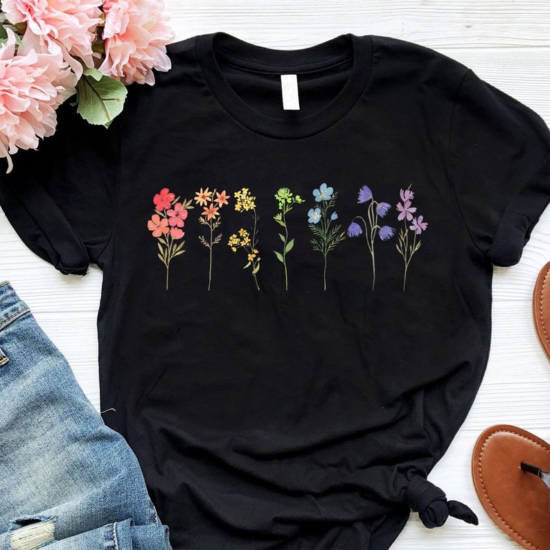 Wildflower Lgbt Pride Month Shirt, Flower Gay Lesbian Shirt, Cute Pride Shirt, Queer Lesbian Girls