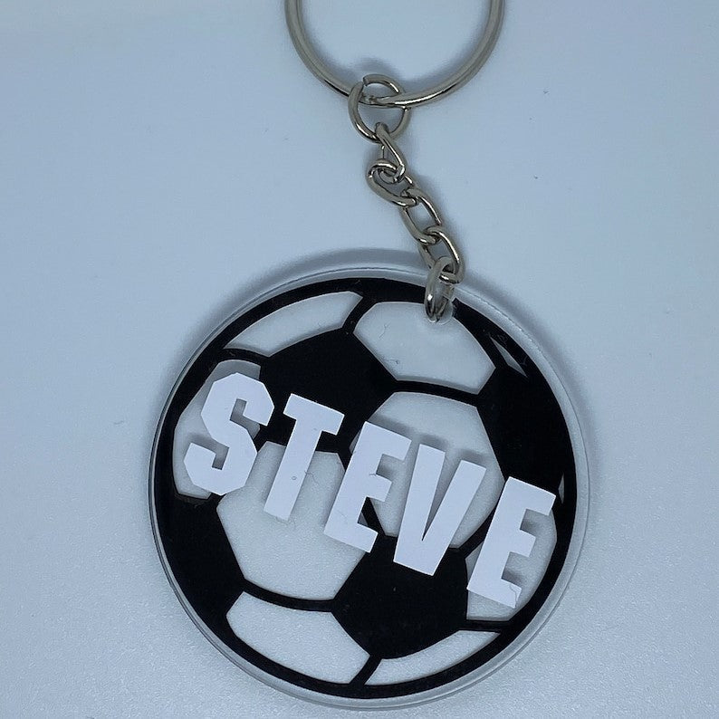 Soccer Keyring - Sports Keyring - Team Gift - Personalised