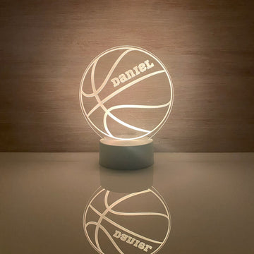 Basketball Personalized LED Night Light - Custom Gift for Fans, Sports Bedroom, Game Room Decor, Party Enhancer