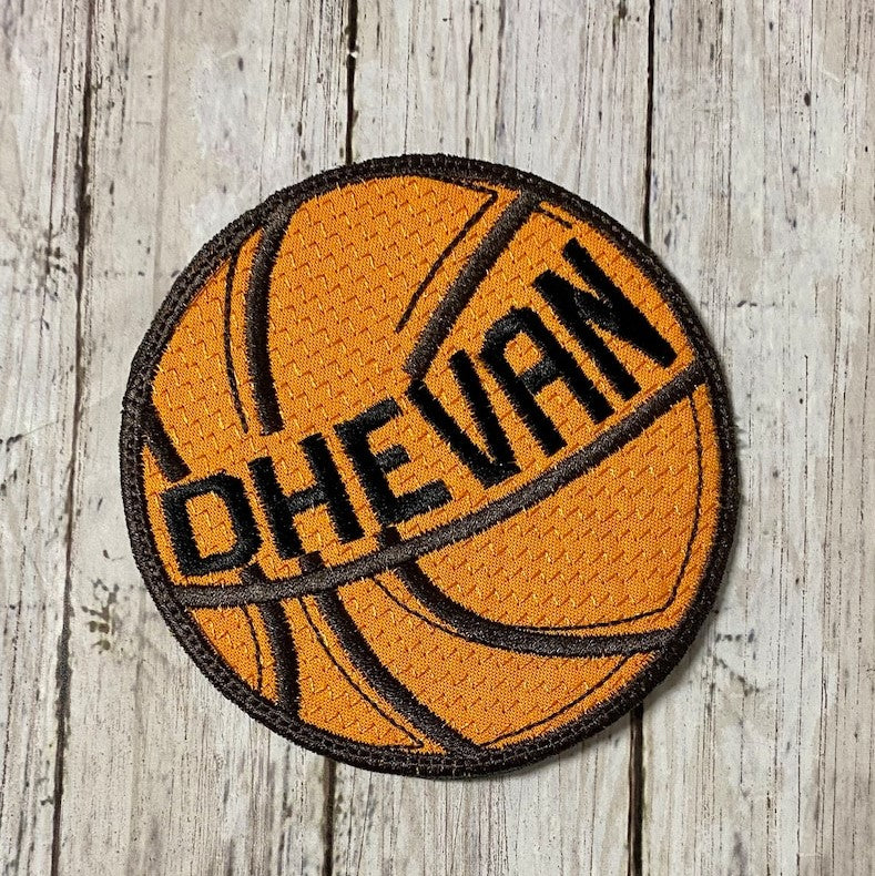 Personalized Basketball Embroidered Patch, College Embroidered Custom Applique Sports Patch Coach Team Patch Name Tag