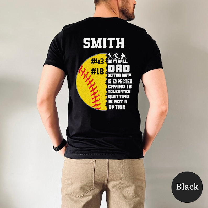 Custom Softball Dad T-Shirt, Unisex Tee, Softball Dad Shirt, Softball Dad Gift, Fathers Day Tshirt, Game Day, Sports Dad,Softball Coach Gift