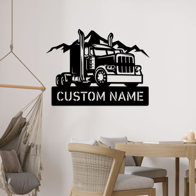 Custom Metal Semi Truck Driver Sign, Truck Driver Gift, Semi Truck Wall Decor, Fathers Day Gift, Trucking Company Wall Art