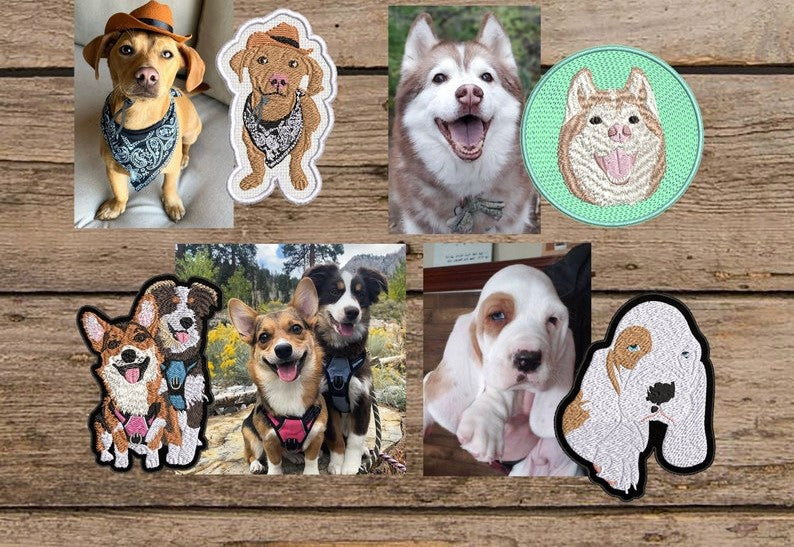 Personalized Pet Embroidery Patch, Custom Animal Patch, Custom Pet Design, Embroidered Pet Patch Gift