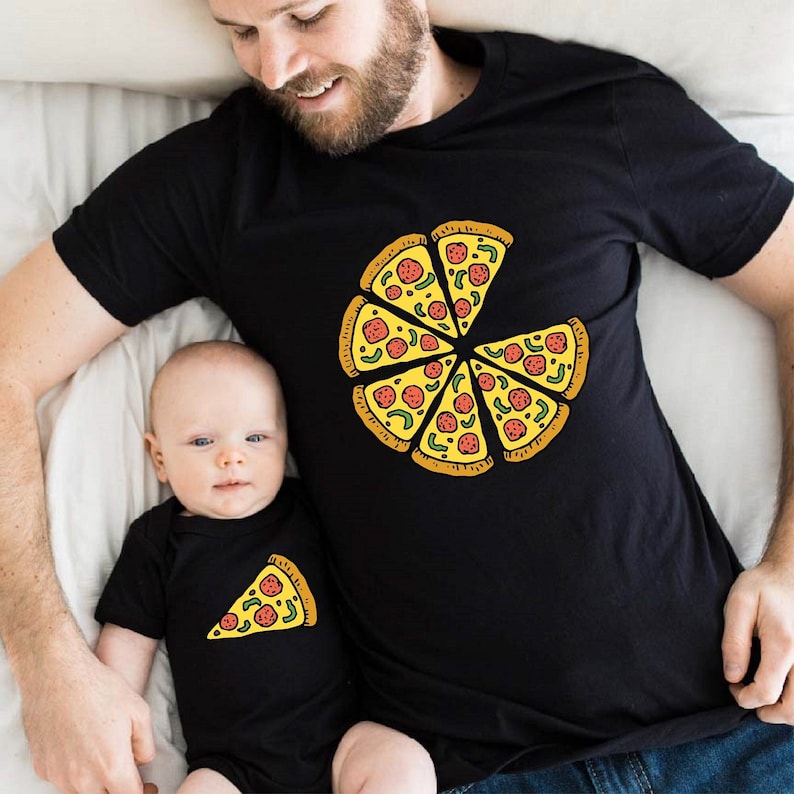 Dad and Baby Pizza Shirt, 1st Father's Day Gift, Dad and Son Matching Shirt, Baby Girl and Dad Matching