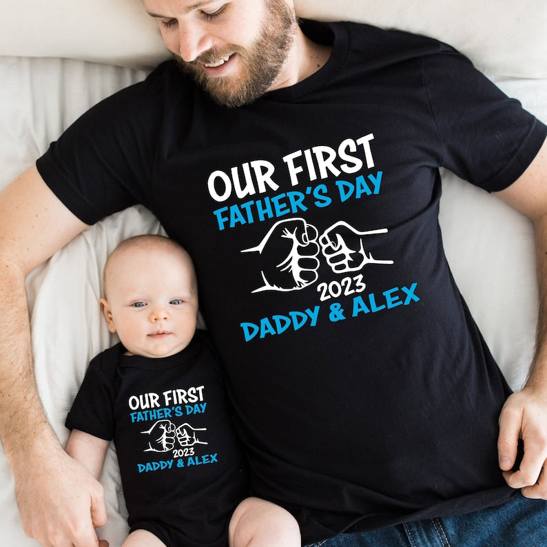 Personalized Father's Day Shirt, Our First Father's Day, Custom Father's Day Matching Shirt, Father & Daughter, Father & Son