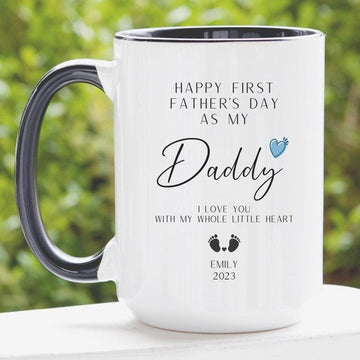 1st Father's Day Mug, New Dad Gift, Our First Fathers Day Mug, New Dad Father's Day Gifts, Personalized Fathers Day Gift from Daughter, Wife