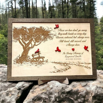 Wood Cardinal Memorial Plaque Personalized Bereavement Gift, Sympathy Gift, Custom Memorial Wall Decor, Loss of Loved One Gift, In Memory