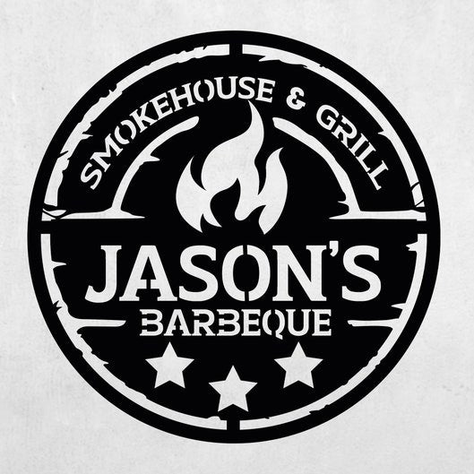 Personalized Metal Barbecue Wall Sign, Custom Grill Sign, Barbecue Sign for Outdoor, Large BBQ Sign, Custom Gift, Barbecue Wall Art Decor