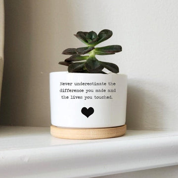 Appreciation gift, coworker retiring, gift for boss, gift for coworker, never underestimate the difference you made, custom plant pot