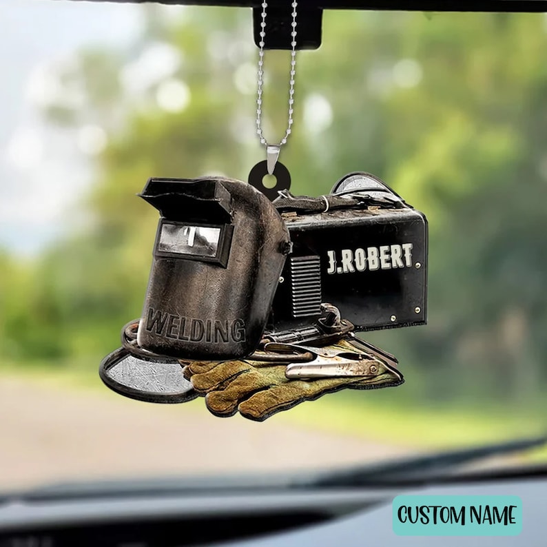 Personalized Welder Equipment Car Ornament, Welder Flat Car Ornament, Welder Ornament Gift, Welding Supplies