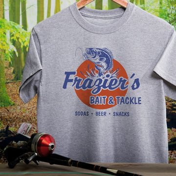 Custom Fishing T-shirt, Personalized Unisex Outdoor Printed Tee, for Dad Father Husband Boyfriend Outdoorsman Angler Boater, Bait And Tackle Bass Fishing